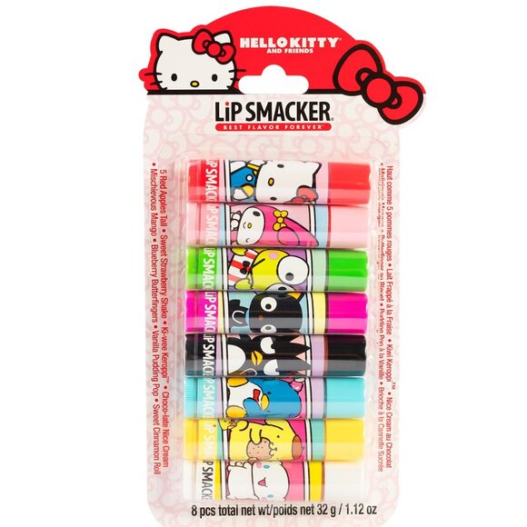 NEW Lip Smacker Sanrio Hello Kitty 8-Piece Flavored Lip Balm My Melody Little Tw - Picture 1 of 14